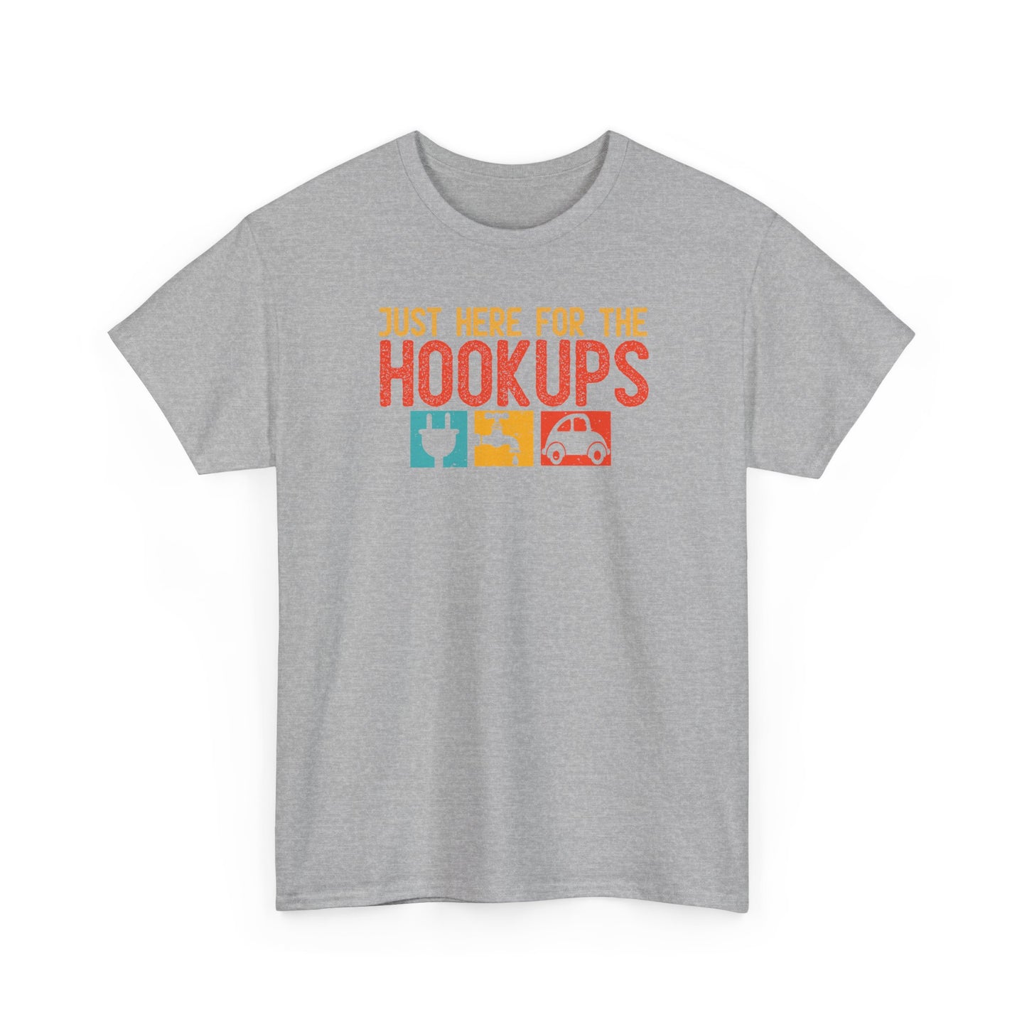 Just Here For The Hookups Shirt, Camping Fishing T-Shirt, Funny RV Camper Tee, Outdoors Graphic Tee, Campfire Gift for Men Women