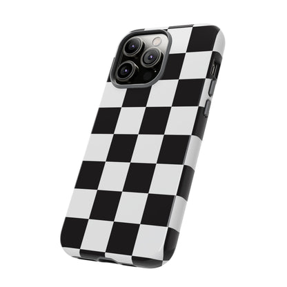 Black and White Checker iPhone Case, Stylish iPhone Cover for Teens, Holiday Gift, Unique Mobile Accessories, Tough Protection