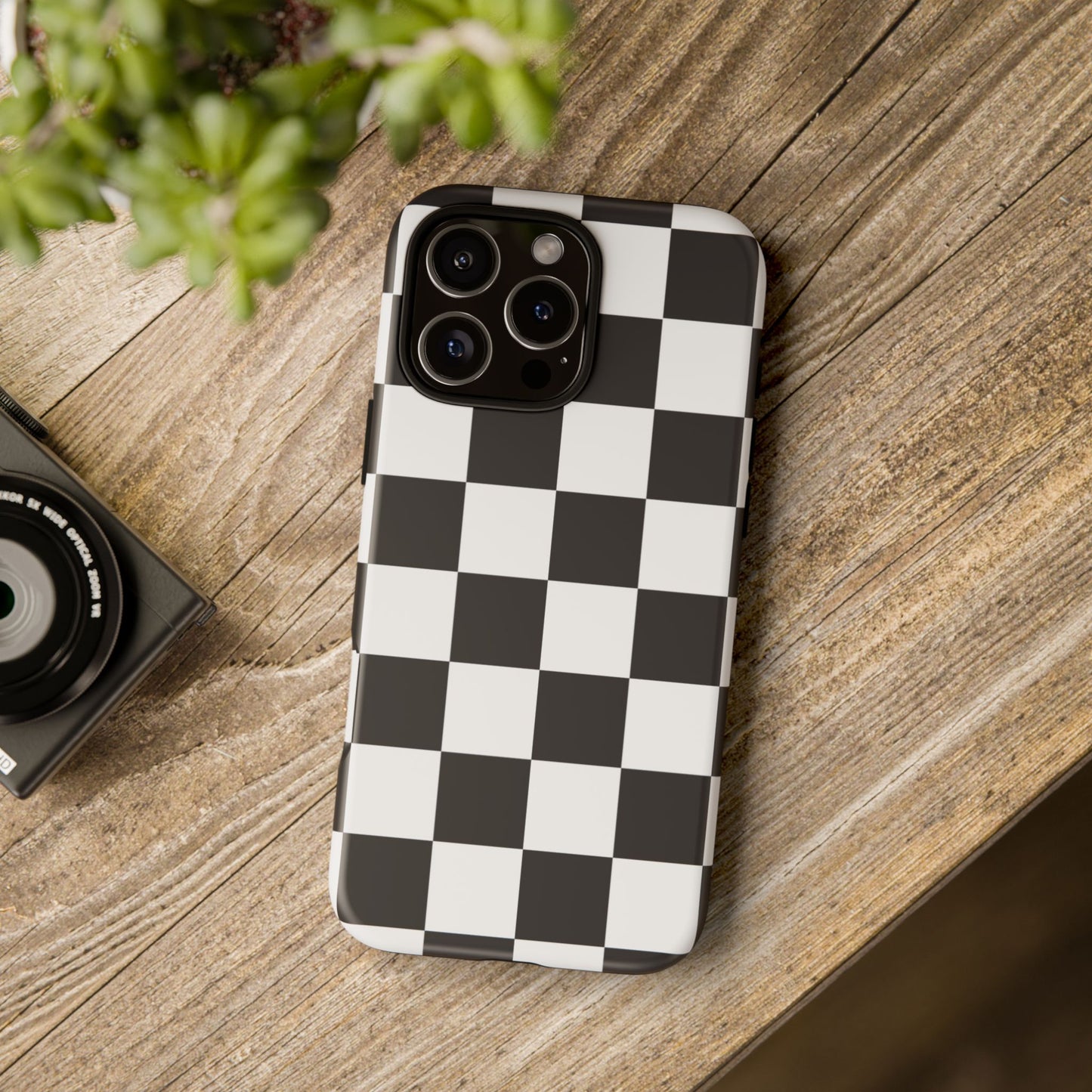 Black and White Checker iPhone Case, Stylish iPhone Cover for Teens, Holiday Gift, Unique Mobile Accessories, Tough Protection
