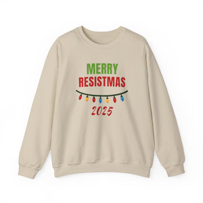Merry Resistmas 2025 Sweatshirt, Cozy Holiday Crewneck, Unisex Sweatshirt, Christmas Gift, Festive Apparel, 2025 Celebrations
