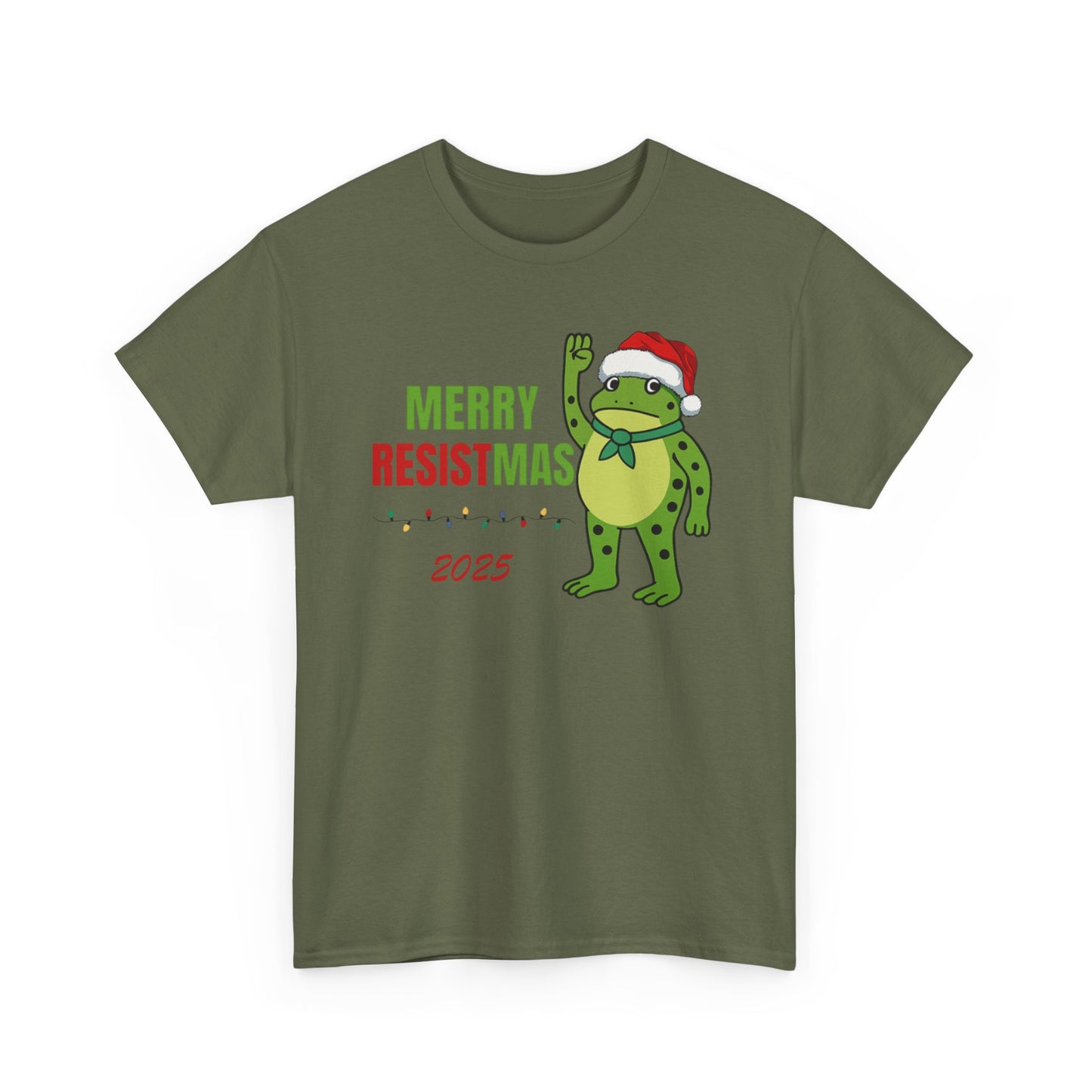 Merry Resistmas 2025 Tee, Funny Holiday T-Shirt, Christmas Gift, Unisex Cotton Top, Trendy Party Apparel, 2025 Celebratory Wear