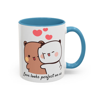 Personalized Dudu Bubu Mug | Cute Bear Coffee Cup | Color Handle Mug | Birthday Christmas Gift | Funny Mug for Her Him Valentine Gift