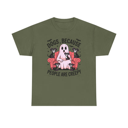 Cozy Ghost Dog Tshirt | Unisex Crewneck, Perfect for Pet Lovers, Halloween, Fall Fashion, Gifts for Dog Owners