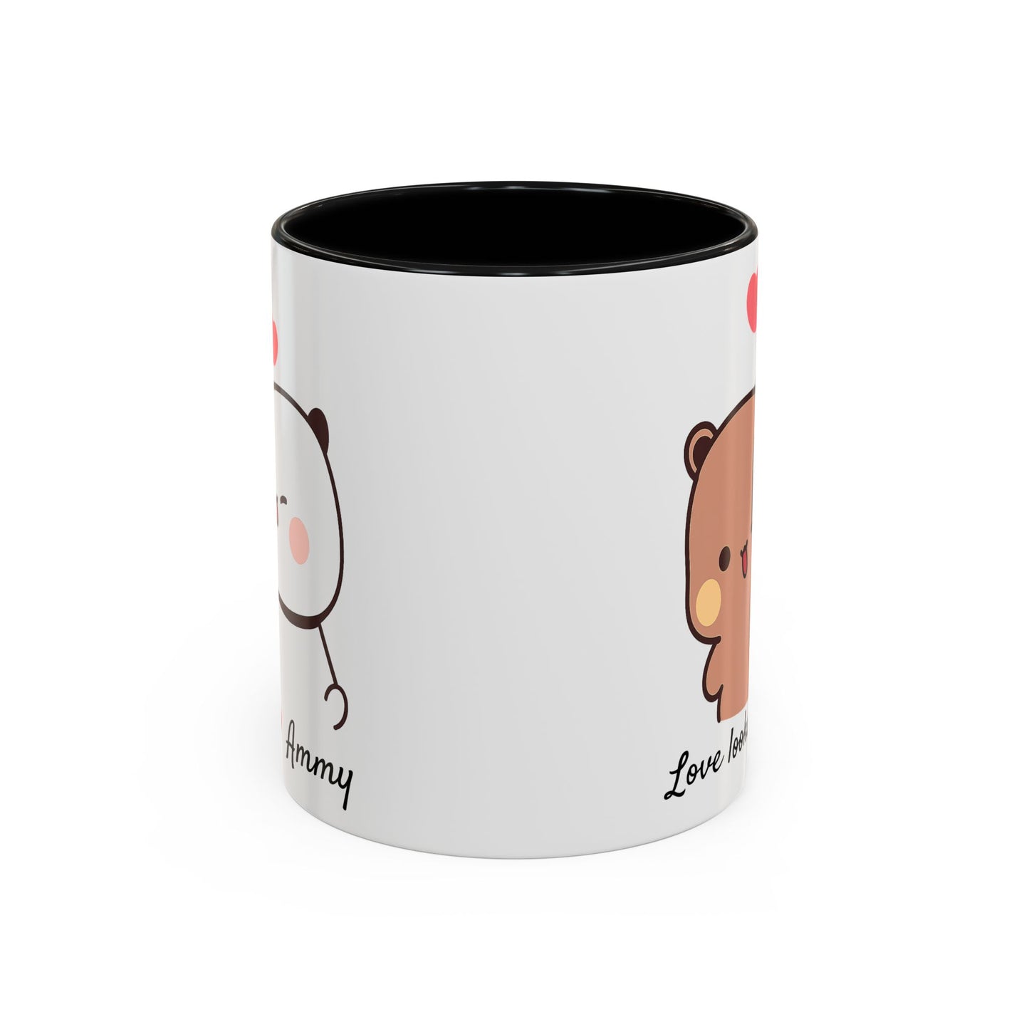 Personalized Dudu Bubu Mug | Cute Bear Coffee Cup | Color Handle Mug | Birthday Christmas Gift | Funny Mug for Her Him Valentine Gift