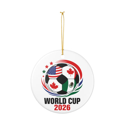 World Cup 2026 Soccer Ornament, USA Canada Mexico Flag Ball Decor, Football Fan Gift, Holiday Keepsake, Soccer Christmas Tree Ornament