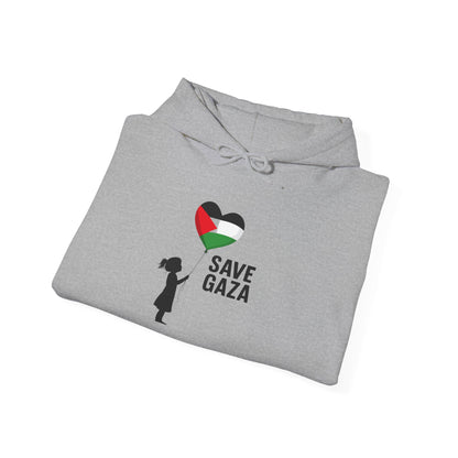 Unisex Heavy Blend Hooded Sweatshirt, Save Gaza, Statement Hoodie, Comfortable Casual Wear, Gift for Activists, Peace Supporters