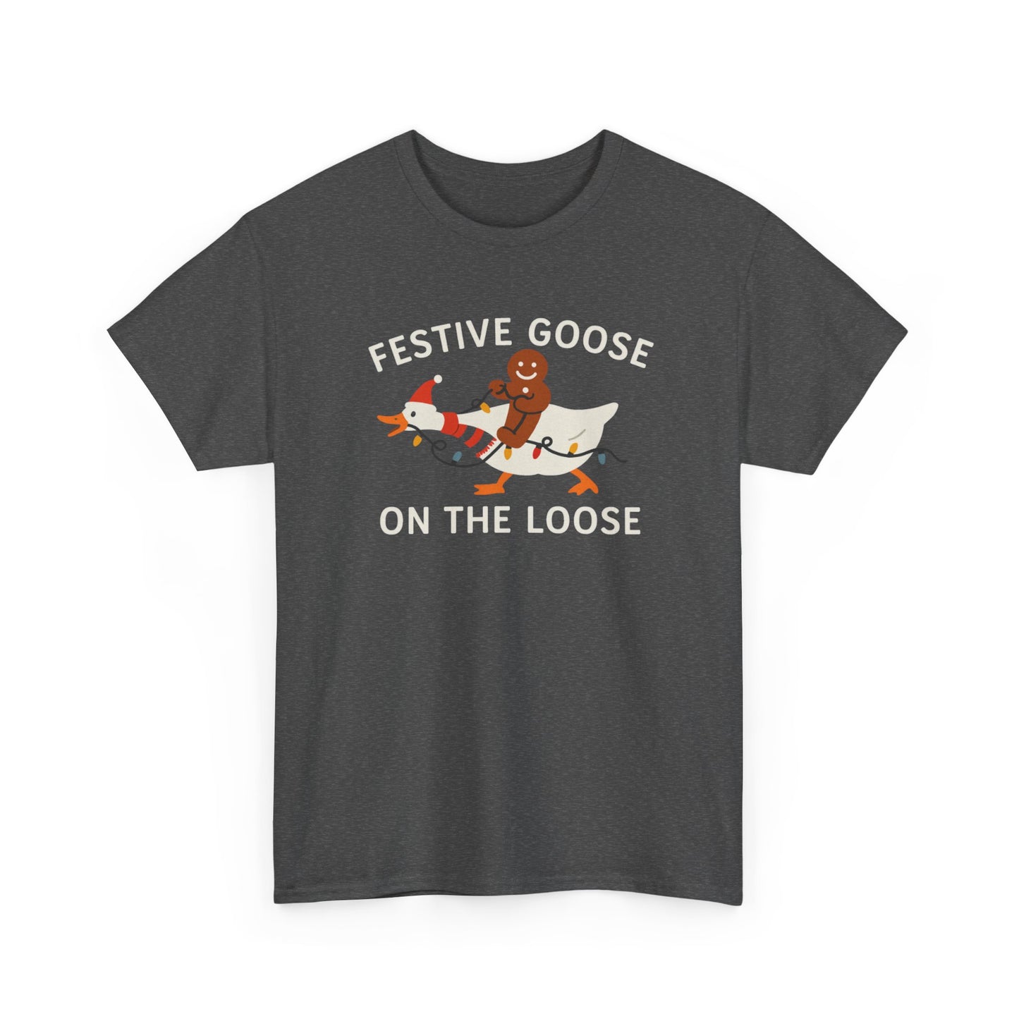Festive Goose on the Loose Shirt, Funny Christmas Gingerbread Tee,  Holiday Comfort Colors T-Shirt, Cute Xmas Gift for Her and Him