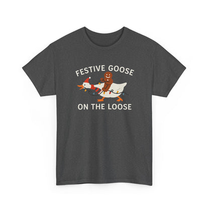 Festive Goose on the Loose Shirt, Funny Christmas Gingerbread Tee,  Holiday Comfort Colors T-Shirt, Cute Xmas Gift for Her and Him