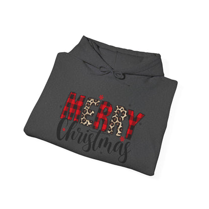 Merry Christmas Hooded Sweatshirt, Cozy Holiday Hoodie, Winter Gift, Christmas Apparel, Festive Sweatshirt, Unisex Christmas Wear