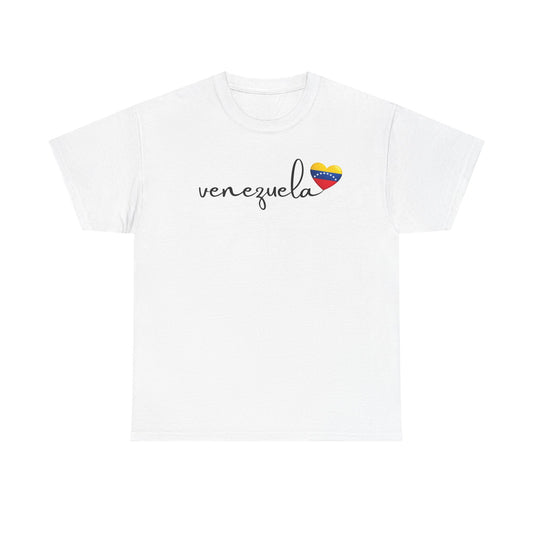 Venezuela Sweatshirt with Heart Flag | Minimalist Country Pride Crewneck | Travel Gift for Her, South America Apparel