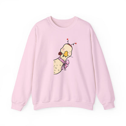 Cute Chick Scarf Sweatshirt | Cozy Bird Crewneck | Cute Animal Sweater | Kawaii Chick Pullover | Gift for Her | Fall Winter Cute Top