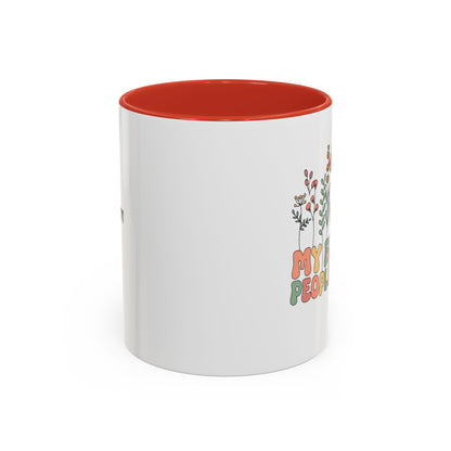 Personalized Floral Accent Mug, My Favorite People Call Me Coffee Cup, Perfect Gift for Friends, Family, Birthdays, Home Décor