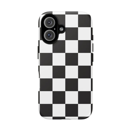 Black and White Checker iPhone Case, Stylish iPhone Cover for Teens, Holiday Gift, Unique Mobile Accessories, Tough Protection