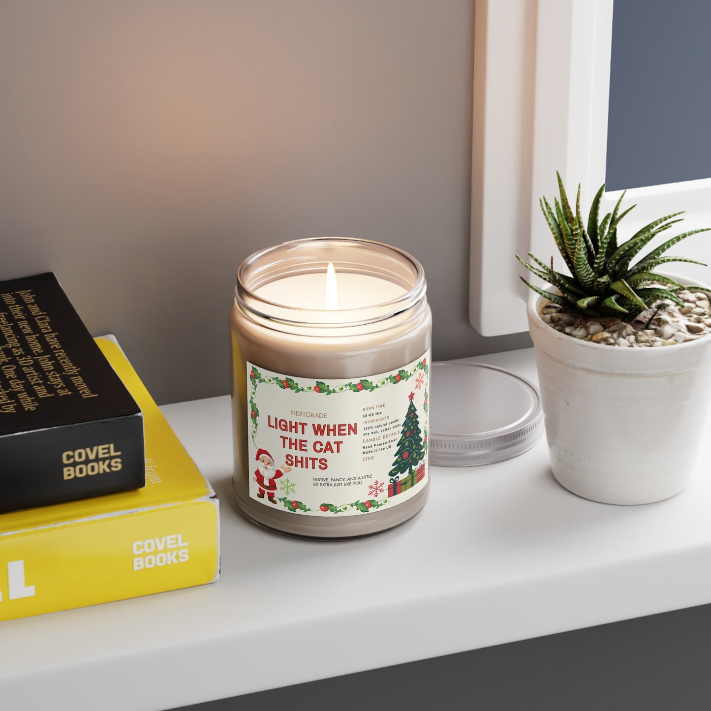 Funny Christmas Candle Gift | Light When the Cat Poops | Hilarious Gift for Cat Owners | Pet Lover Candle | Holiday Home Decor 9oz