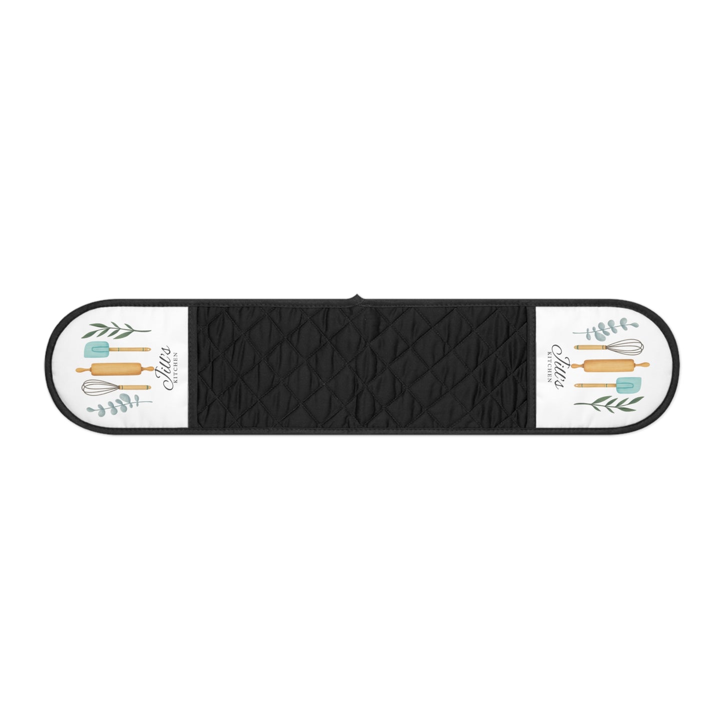 Personalized Oven Mitts or Pot Holder Set, Double Handle Kitchen Utensils Design, Custom Gift for Mom, Grandma, Housewarming