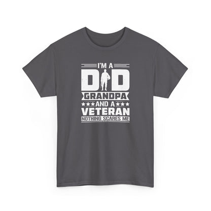 Funny Veteran Grandpa Cotton T-Shirt, Perfect Gift for Father's Day, Military Families, Memorial Day, Patriotic Shirt, Military Pride