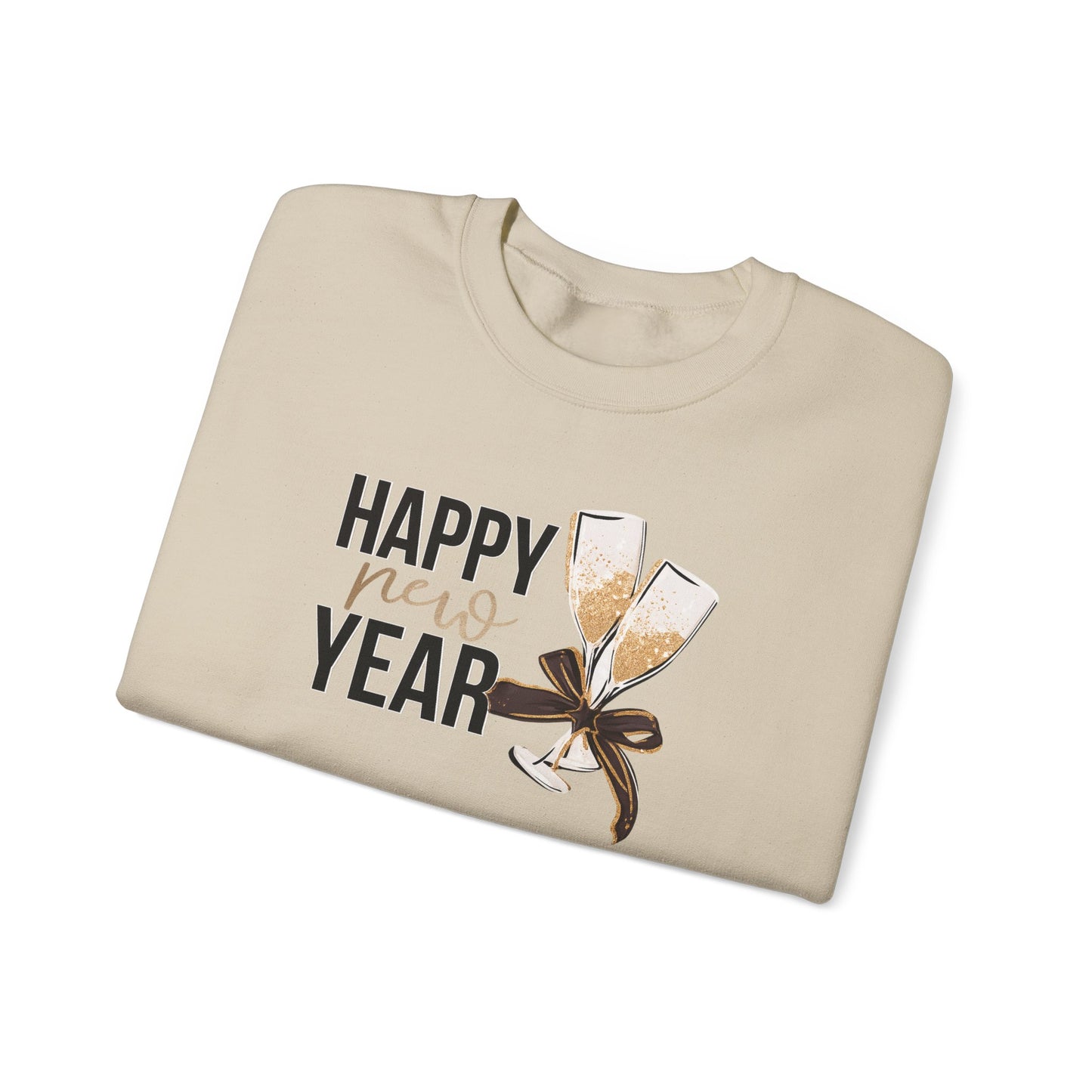 Happy New Year Sweatshirt | Champagne Toast Crewneck | New Year's Eve Party Shirt | Festive Winter Sweater | Cozy NYE Gift for Women Men