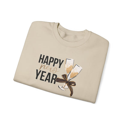 Happy New Year Sweatshirt | Champagne Toast Crewneck | New Year's Eve Party Shirt | Festive Winter Sweater | Cozy NYE Gift for Women Men