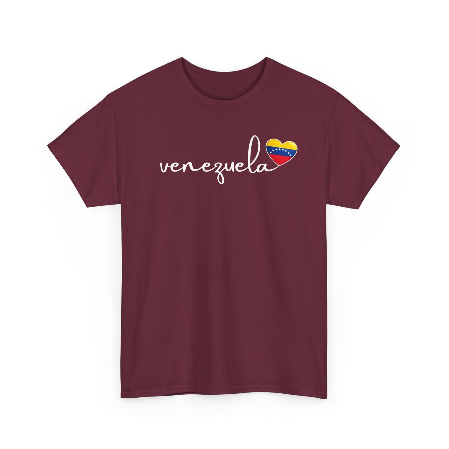Venezuela Sweatshirt with Heart Flag | Minimalist Country Pride Crewneck | Travel Gift for Her, South America Apparel