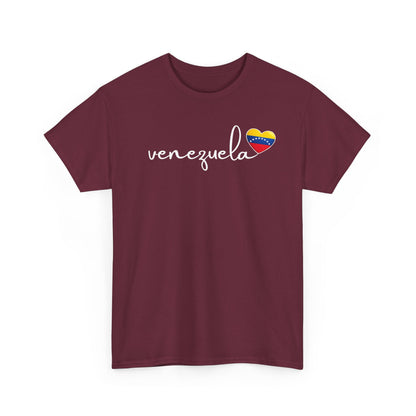 Venezuela Sweatshirt with Heart Flag | Minimalist Country Pride Crewneck | Travel Gift for Her, South America Apparel