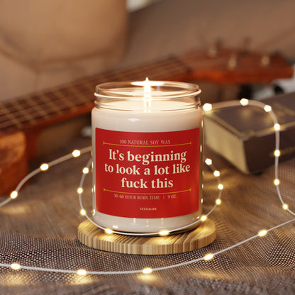 Funny Christmas Candle | "It's Beginning to Look a Lot Like F*ck" This Soy Candle | Holiday Gift | Scented 9oz Candle | Stress Relief Gift