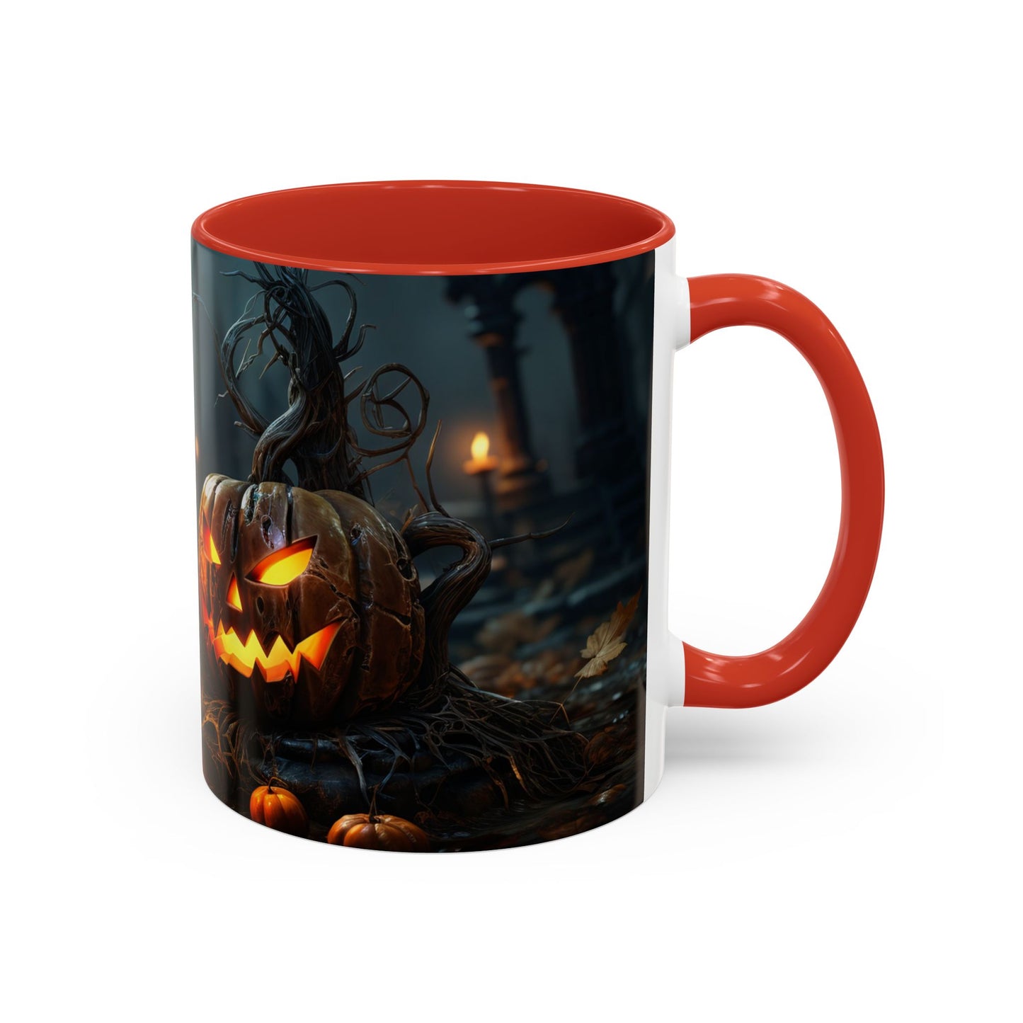 Halloween Pumpkin Accent Coffee Mug, Spooky Decor for Fall, Perfect Gift for Halloween Lovers, Seasonal Drinkware, Gift for Halloween Day