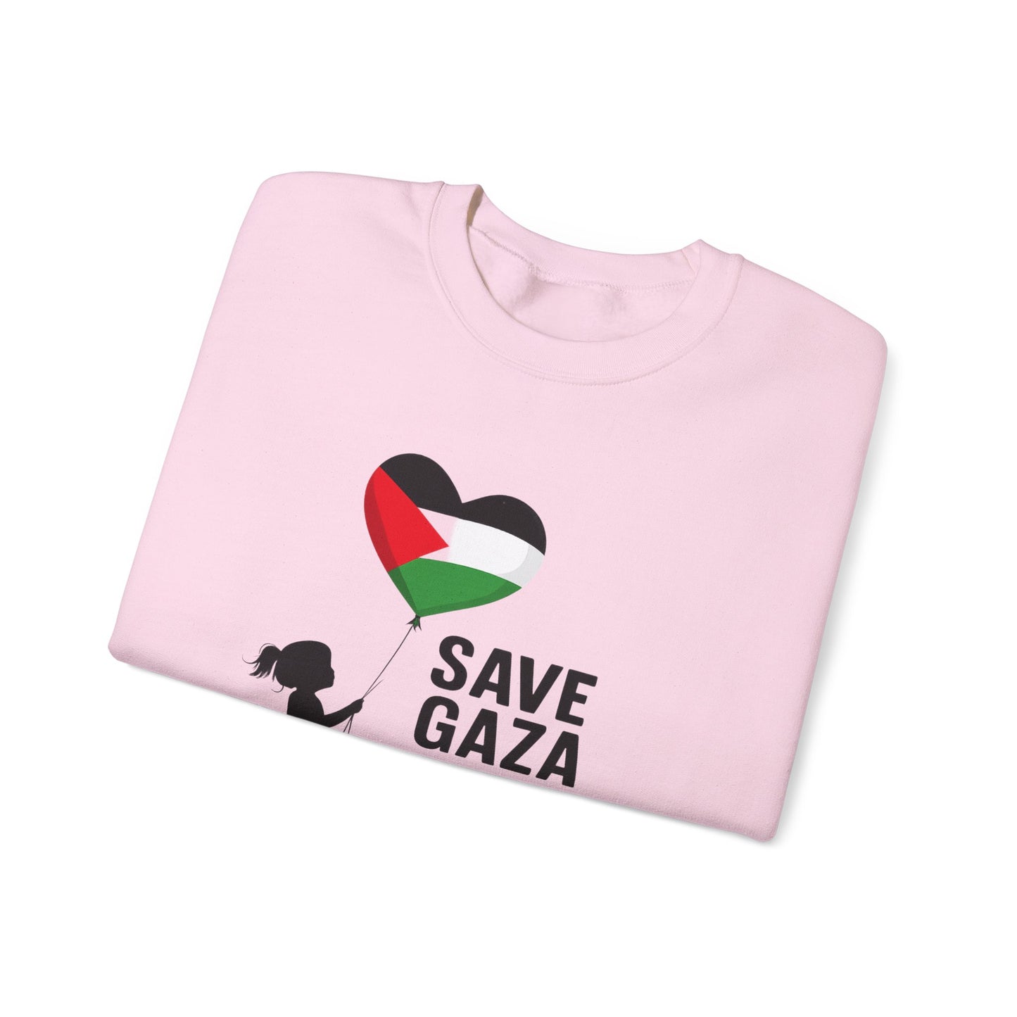 Save Gaza Crewneck Sweatshirt, Protest Apparel, Activist Fashion, Unisex Heavy Blend, Gift for Human Rights Advocates