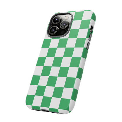 Green Checkerboard Phone Case, iPhone 17 Pro, 17, 16, 15, 14, 13, 12, 11, X, XR, XS MAX, Mobile Cover, Gift for Students, Phone Accessory