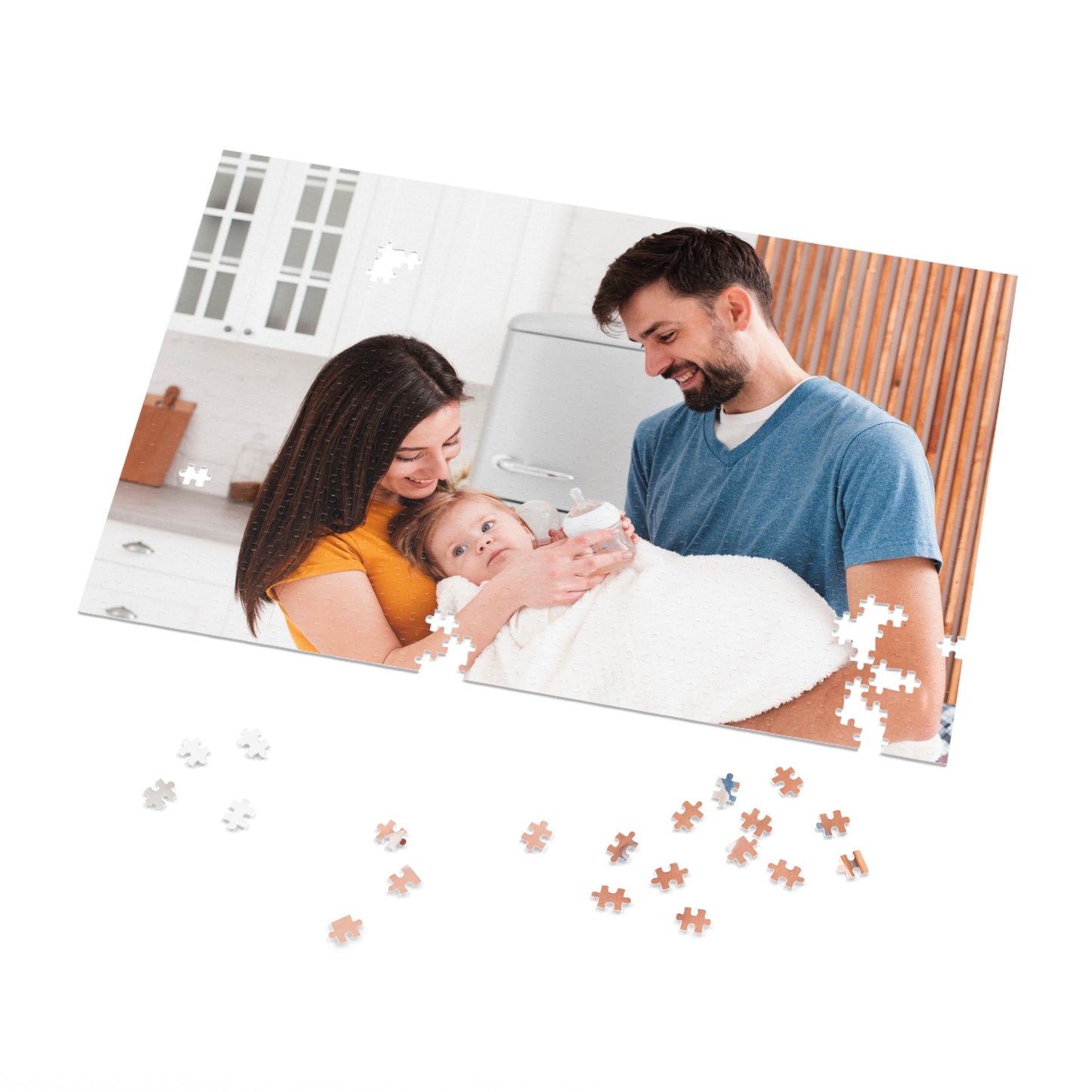 Family Photo Jigsaw Puzzle with Tin, Custom Picture Puzzle Keepsake, Personalized Family & Couples Gift