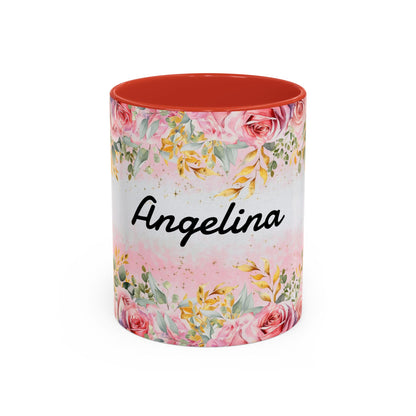 Personalized Floral Accent Coffee Mug, Custom Gift for Her, Birthday Mug, Floral Drinkware, Mother's Day Gift