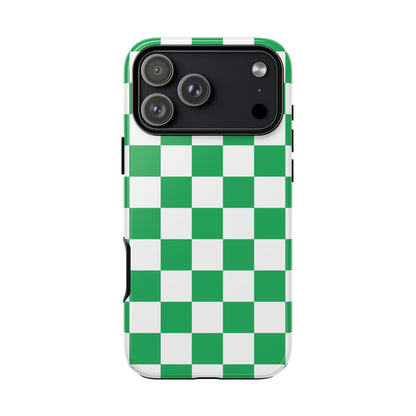 Green Checkerboard Phone Case, iPhone 17 Pro, 17, 16, 15, 14, 13, 12, 11, X, XR, XS MAX, Mobile Cover, Gift for Students, Phone Accessory