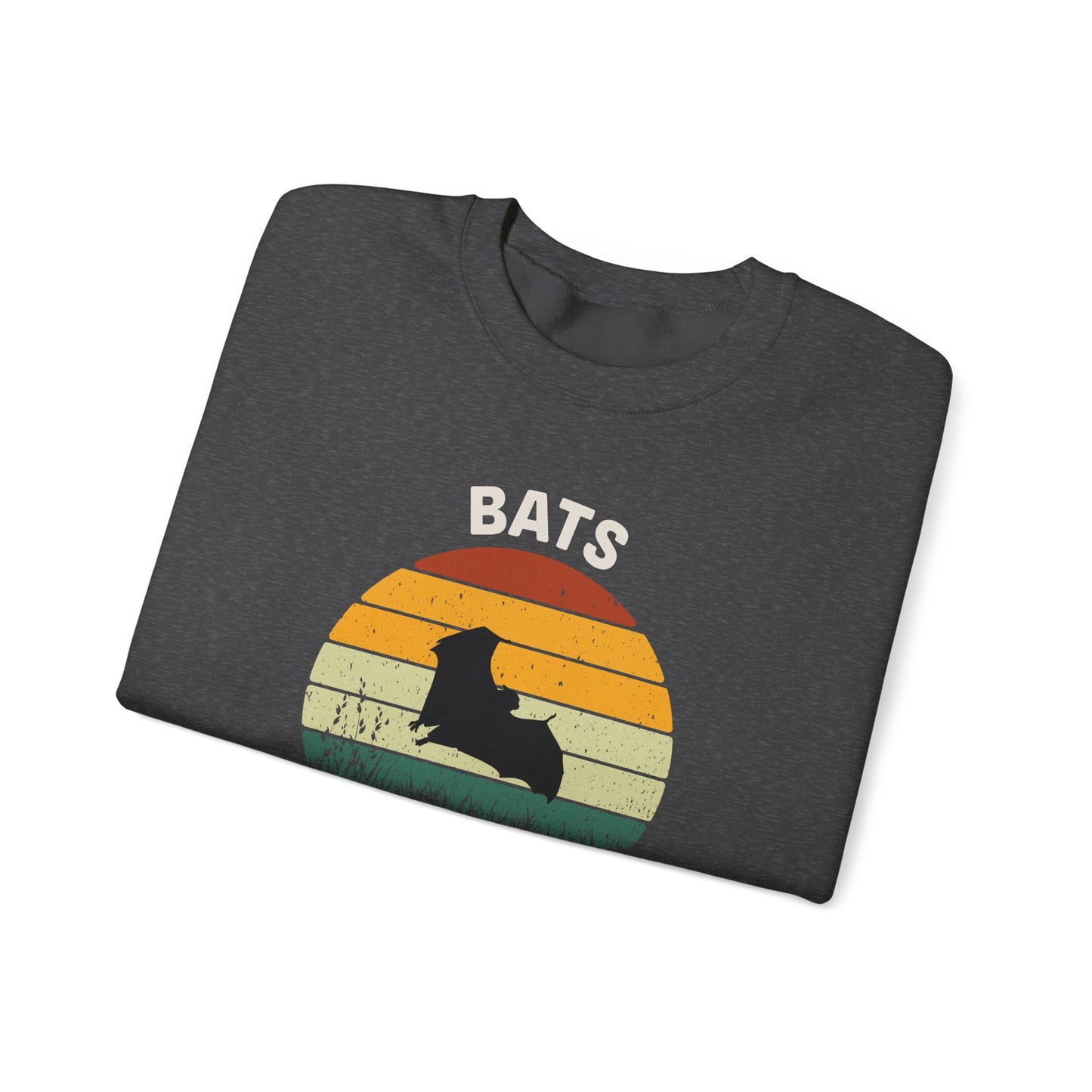 Bats Make Me Happy Sweatshirt, Cozy Graphic Pullover, Gift for Bat Lovers, Unisex Crewneck, Fun Animal Apparel, Halloween Sweatshirt