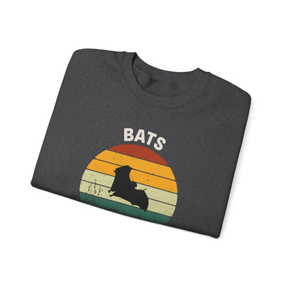 Bats Make Me Happy Sweatshirt, Cozy Graphic Pullover, Gift for Bat Lovers, Unisex Crewneck, Fun Animal Apparel, Halloween Sweatshirt