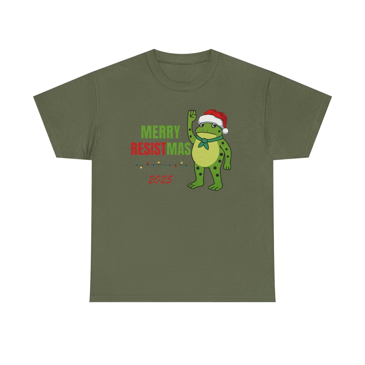Merry Resistmas 2025 Tee, Funny Holiday T-Shirt, Christmas Gift, Unisex Cotton Top, Trendy Party Apparel, 2025 Celebratory Wear