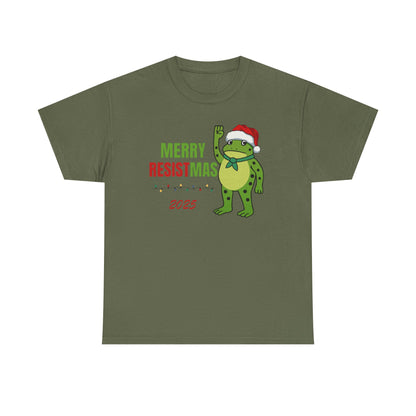 Merry Resistmas 2025 Tee, Funny Holiday T-Shirt, Christmas Gift, Unisex Cotton Top, Trendy Party Apparel, 2025 Celebratory Wear