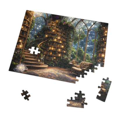 Dream Library, Magical Greenhouse, Jigsaw Puzzles, Star Filled Sky Library Reading Garden Lounge Room, Starry Night View, 500 Or 1000