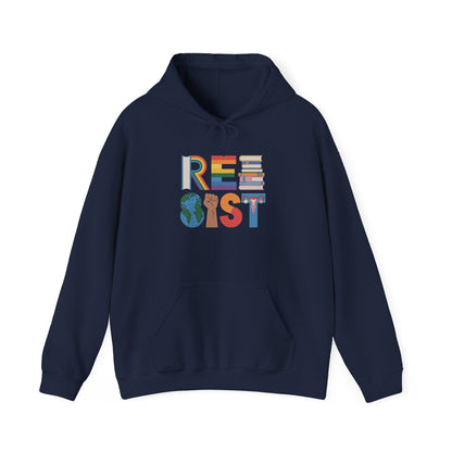 Resist Earth Globe Hoodie | RESIST Equality Hoodie | LGBTQ Pride Activism Hooded Sweatshirt | Feminist Hoodie | Social Empowerment Gift
