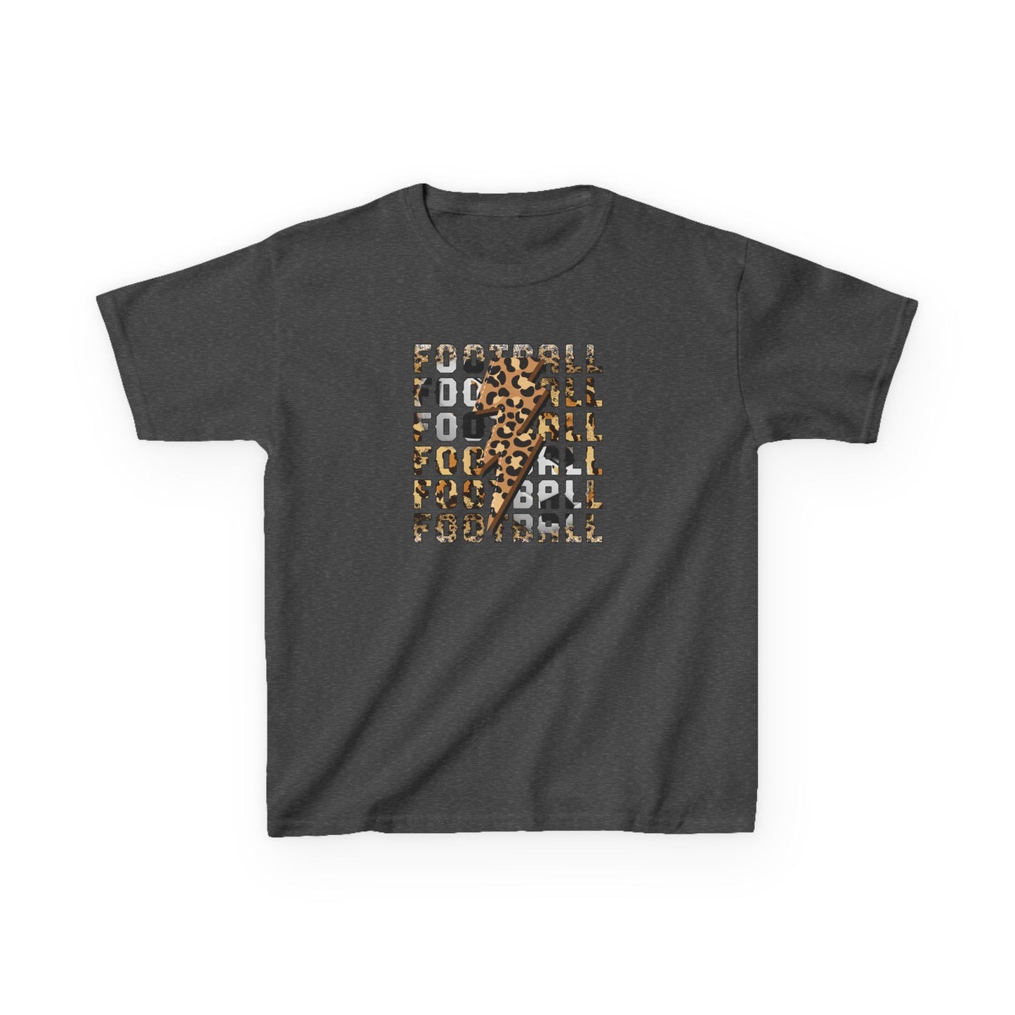 Leopard Lightning Football Kids T-Shirt, Youth Football Graphic Tee, Bold Game Day Shirt for Boys and Girls, Football world Cup  2026 shirt
