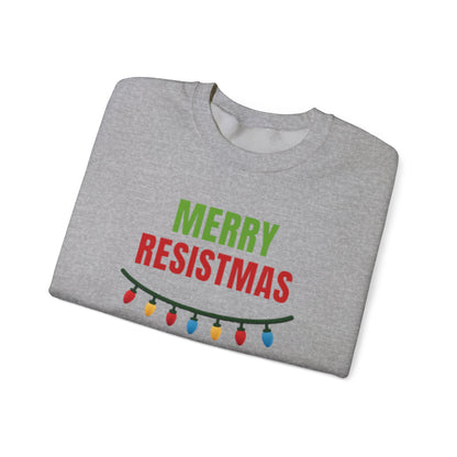 Merry Resistmas 2025 Sweatshirt, Cozy Holiday Crewneck, Unisex Sweatshirt, Christmas Gift, Festive Apparel, 2025 Celebrations
