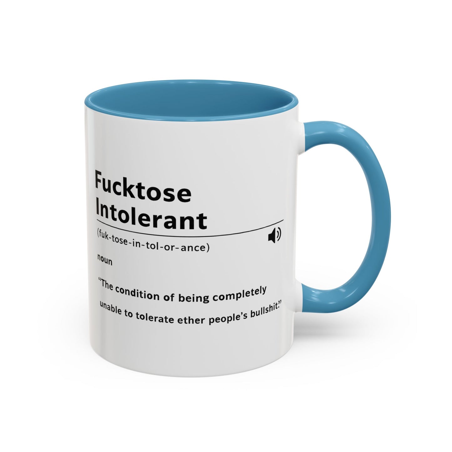 Fucktose Intolerant Definition Mug, Funny Accent Coffee Mug 11oz 15oz, Sarcastic Adult Humor Mug, Gag Gift for Friends