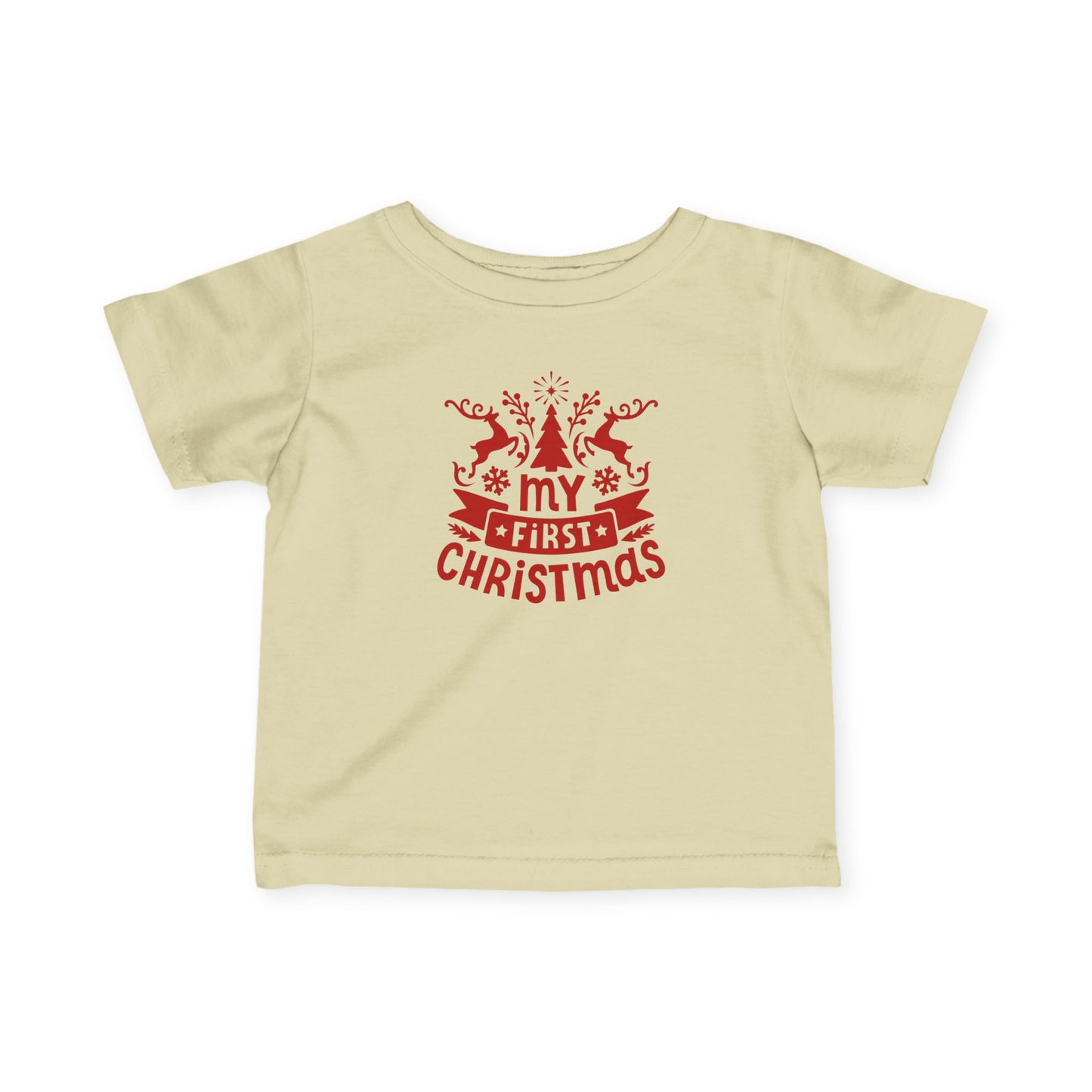 My First Christmas Infant Tee | Baby Christmas Shirt, Red Holiday Graphic | Baby T-Shirt | Baby First Christmas