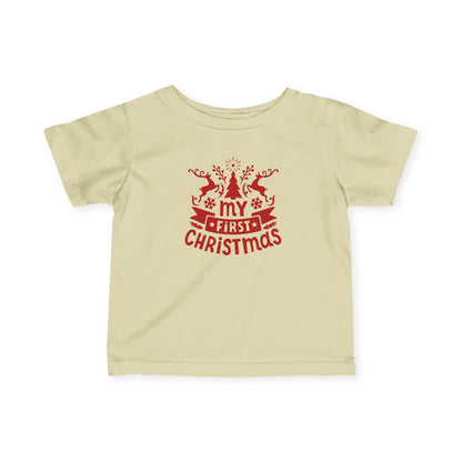 My First Christmas Infant Tee | Baby Christmas Shirt, Red Holiday Graphic | Baby T-Shirt | Baby First Christmas