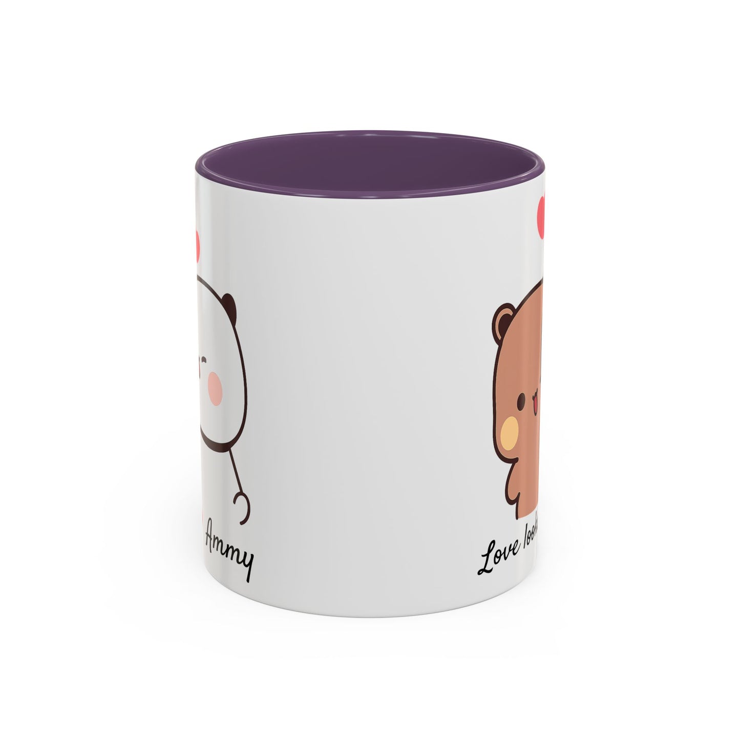Personalized Dudu Bubu Mug | Cute Bear Coffee Cup | Color Handle Mug | Birthday Christmas Gift | Funny Mug for Her Him Valentine Gift