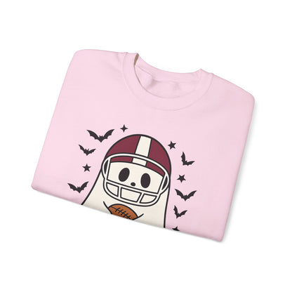 Halloween Ghost Football Sweatshirt, Cozy Crewneck, Unisex Sweatshirt, Fall Apparel, Spooky Season Fashion, Ghost Design