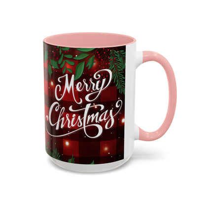 Personalized  Merry Christmas Accent Coffee Mug, Holiday Gift, Xmas Decor, Festive Beverage Cup, Custom Holiday Mug