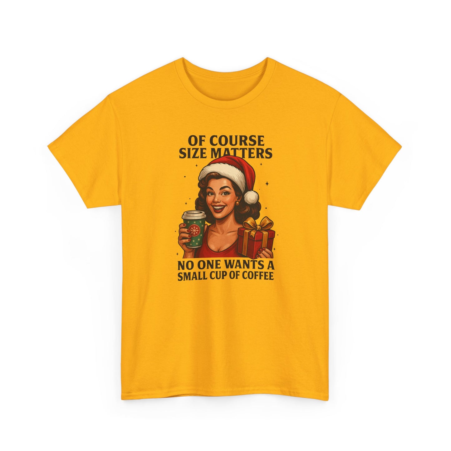 Funny Coffee Christmas Sweatshirt, Of Course Size Matters, Holiday Coffee Lover Gift, Retro Santa Coffee Sweatshirt, Xmas Winter Crewneck