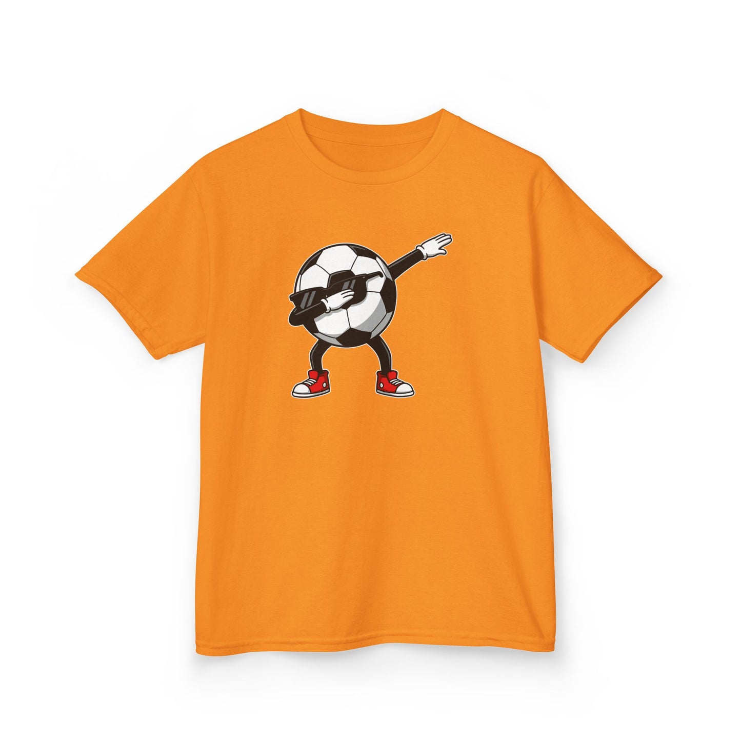 Dabbing Soccer Ball Kids T-Shirt, Cartoon Football Tee for Boys Girls, Sporty Youth Soccer Graphic Shirt, Football Fan shirt