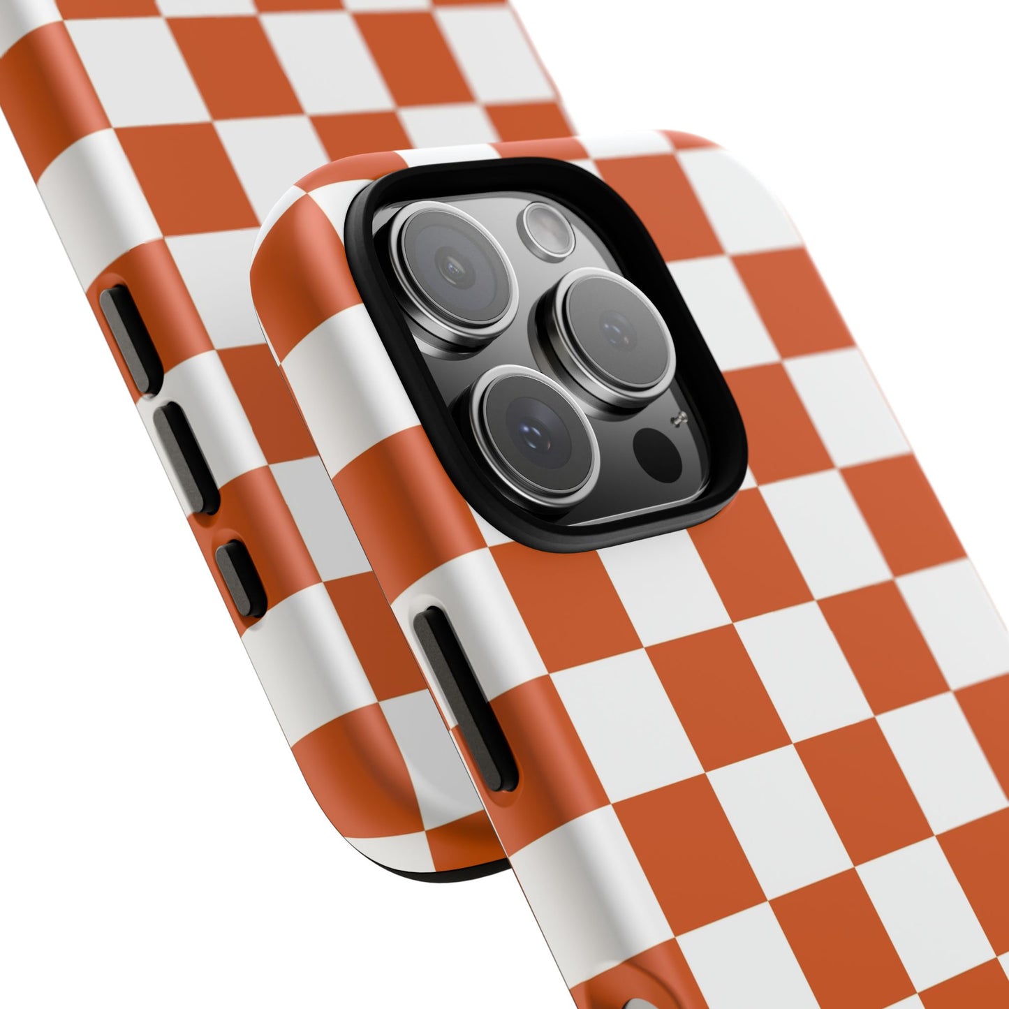 Checkered Phone Case, Checkered Phone Case - iPhone 17 16 15 14 13 12 11 Pro Max  - Trendy Black and Brown Checkerboard