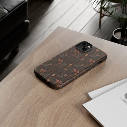 Gothic Phone Case Dark Academia Literary iPhone Samsung Cover with Books & Flowers, Phone case