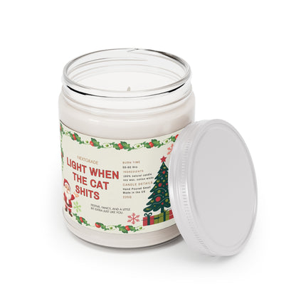 Funny Christmas Candle Gift | Light When the Cat Poops | Hilarious Gift for Cat Owners | Pet Lover Candle | Holiday Home Decor 9oz